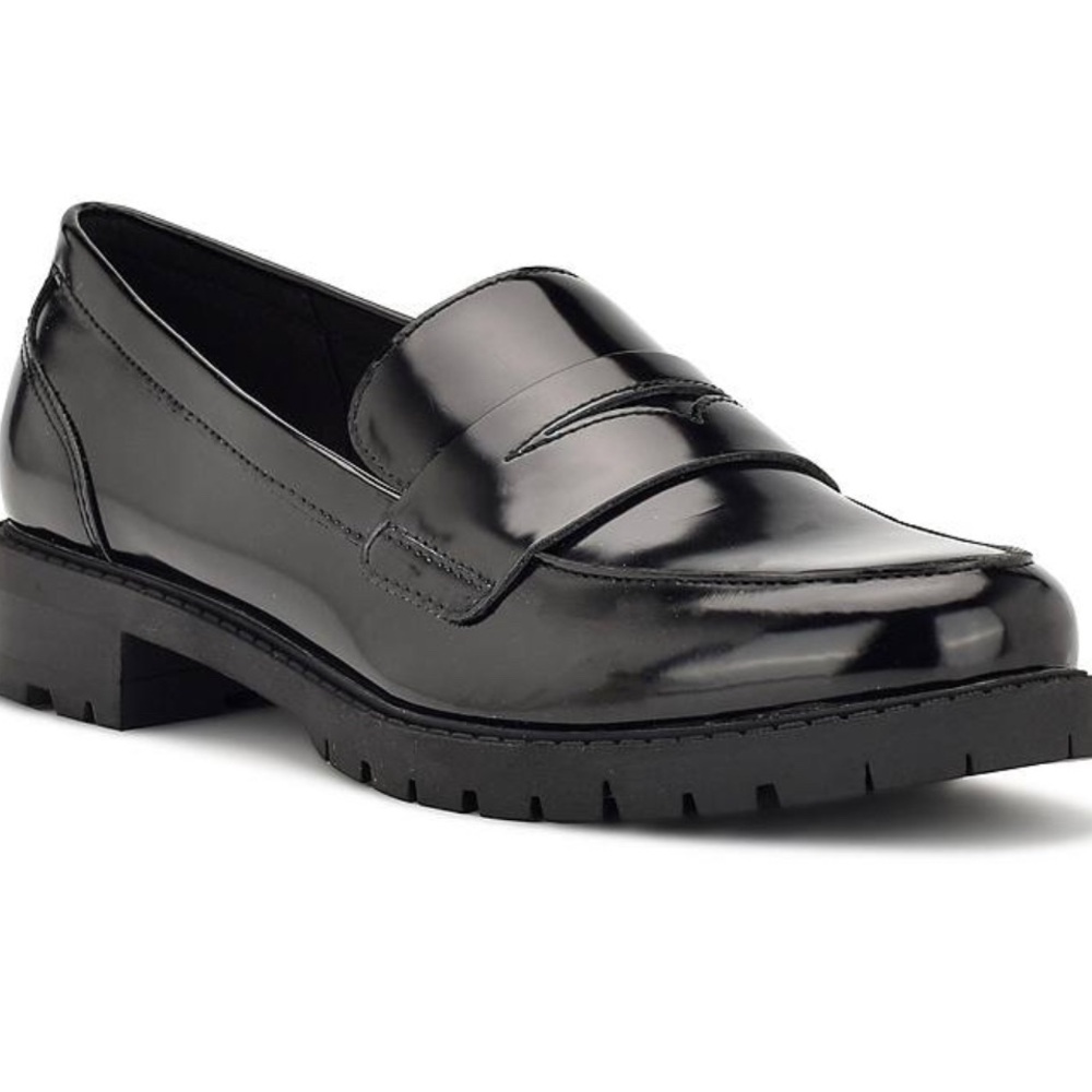 Nine West Shiny Black Loafers